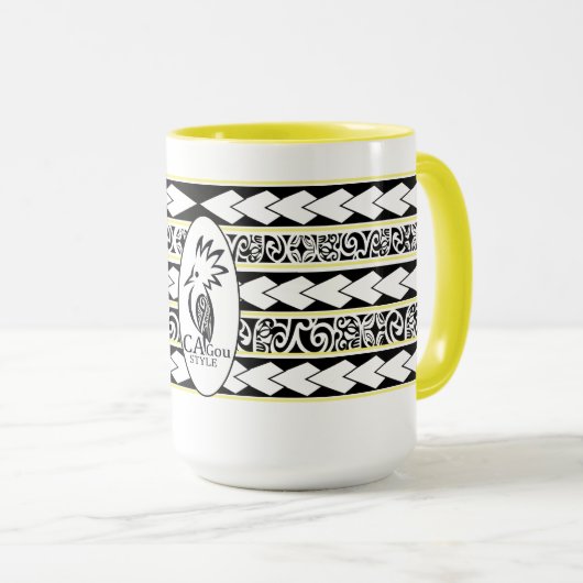 Mug Tribal Ethnic Jaune マグカップ (正面右)