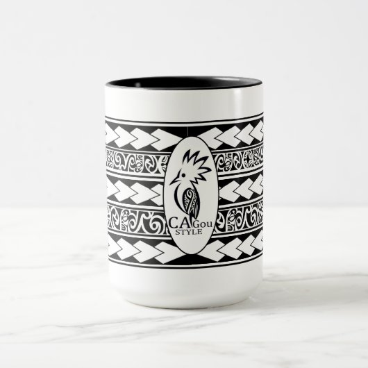 Mug Tribal Ethnic Noir マグカップ (中央)