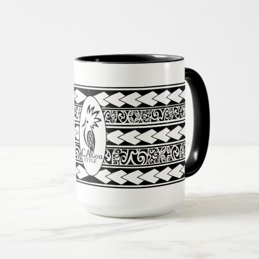 Mug Tribal Ethnic Noir マグカップ (正面右)