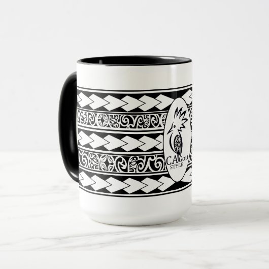 Mug Tribal Ethnic Noir マグカップ (正面左)