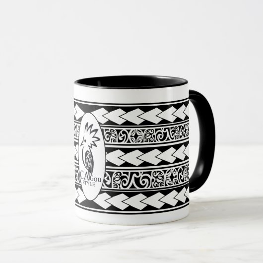 Mug Tribal Ethnic Noir マグカップ (正面右)