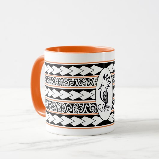 Mug Tribal Ethnic Orange マグカップ (正面左)