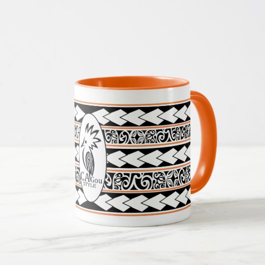 Mug Tribal Ethnic Orange マグカップ (正面右)