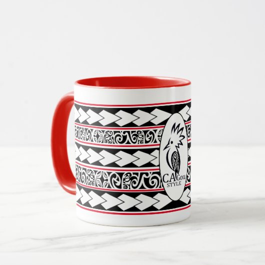 Mug Tribal Ethnic Rouge マグカップ (正面左)