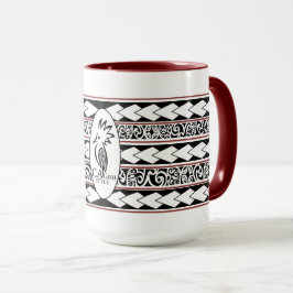 Mug Tribal Ethnic Rouge Bordeaux マグカップ