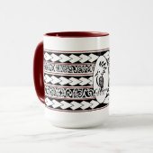 Mug Tribal Ethnic Rouge Bordeaux マグカップ (正面左)