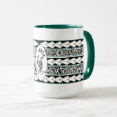 Mug Tribal Ethnic Vert Chasseur マグカップ (正面右)