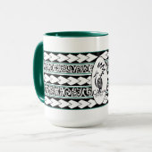Mug Tribal Ethnic Vert Chasseur マグカップ (正面左)