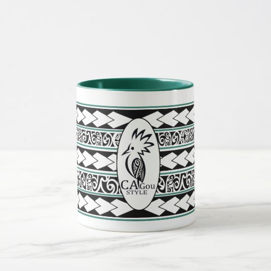 Mug Tribal Ethnic Vert Chasseur マグカップ (中央)