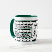 Mug Tribal Ethnic Vert Chasseur マグカップ (正面左)