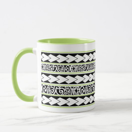 Mug Tribal Ethnic Vert Pomme マグカップ (左)