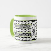 Mug Tribal Ethnic Vert Pomme マグカップ (正面左)