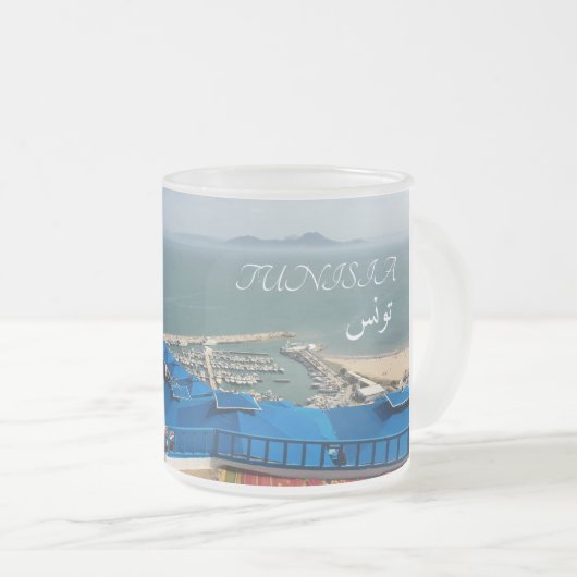 Mug Tunisie Sidi Bou Saïd フロストグラスマグカップ (正面右)