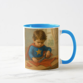 Mug un enfant fabrique son déguisement. マグカップ