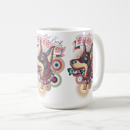 Mug – Urban Loyalty Doberman Pop-Art Design コーヒーマグカップ (正面右)