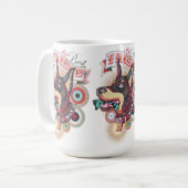 Mug – Urban Loyalty Doberman Pop-Art Design コーヒーマグカップ (正面左)