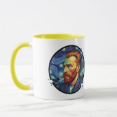 Mug Van Gogh portrait Starry night Unique Design マグカップ (左)