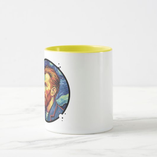 Mug Van Gogh portrait Starry night Unique Design マグカップ (中央)