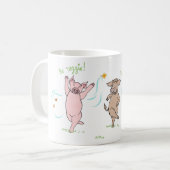 Mug vegan, cochon, vache et mouton : Be veggie ! コーヒーマグカップ (正面左)
