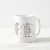 Mug vegan, cochon, vache et mouton qui dansent コーヒーマグカップ (正面右)