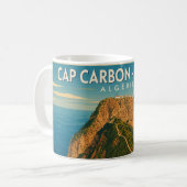 Mug vintage travel poster Cap Carbon コーヒーマグカップ (正面左)