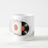 mug vinyle , café, thé, cadeau コーヒーマグカップ (正面左)