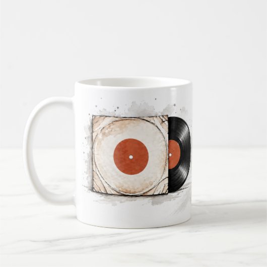 mug vinyle , café, thé, cadeau コーヒーマグカップ (左)