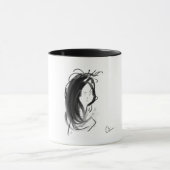 Mug Visage de femme aux cheveux longs マグカップ (中央)
