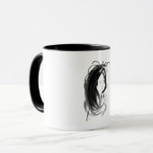 Mug Visage de femme aux cheveux longs マグカップ (正面左)