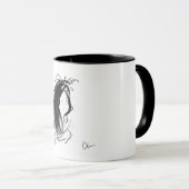 Mug Visage de femme aux cheveux longs マグカップ (正面右)