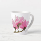 Mug watercolor painting Magnolia カフェラテマグ (右アングル)