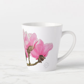 Mug watercolor painting Magnolia カフェラテマグ