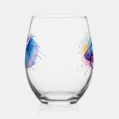 Mug - Watercolor Series: Betta Fish ステムなしワイングラス (左)