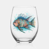 Mug - Watercolor Series: Lionfish ステムなしワイングラス (裏面)
