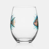 Mug - Watercolor Series: Lionfish ステムなしワイングラス (左)