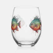 Mug - Watercolor Series: Piranha ステムなしワイングラス (右)