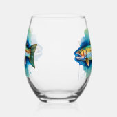 Mug - Watercolor Series: Trout/Salmon ステムなしワイングラス (右)