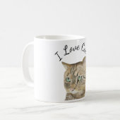  Mug Watercolour Design Portrait of a Cat コーヒーマグカップ (正面左)