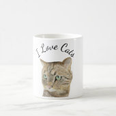  Mug Watercolour Design Portrait of a Cat コーヒーマグカップ (中央)