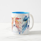 Mug Whimsical Scottish Collies ツートーンマグカップ (正面右)