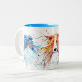 Mug Whimsical Scottish Collies ツートーンマグカップ (正面左)