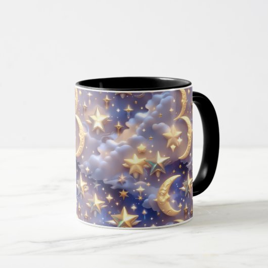 Mug - White Celestial Moon マグカップ (正面右)