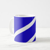Mug – White Lines on Blue コーヒーマグカップ (正面左)