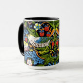 MUG - William Morris - "Strawberry Thief" マグカップ (正面左)