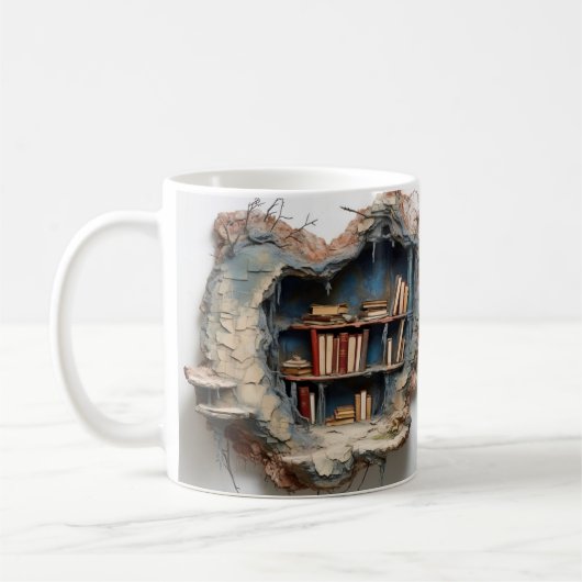 mug with a book design コーヒーマグカップ (左)