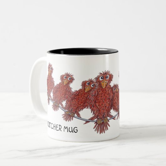 Mug With Bird Cartoons ツートーンマグカップ (正面左)