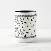 mug with birds in black and white, classic style マグカップ (中央)