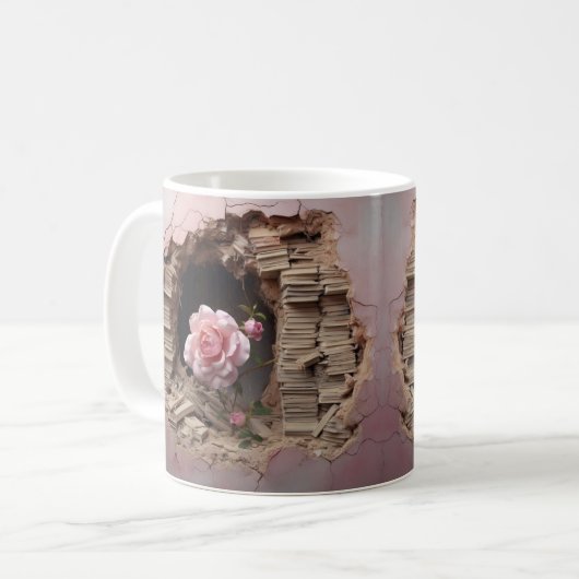 Mug with book design コーヒーマグカップ (正面左)