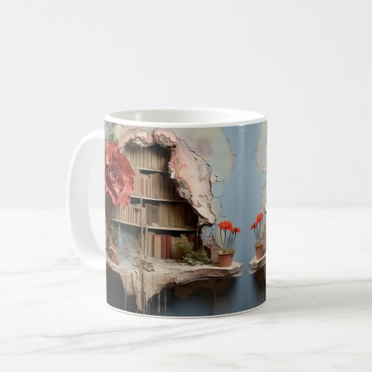 Mug with book design コーヒーマグカップ (正面左)
