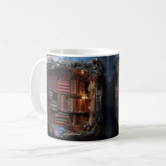 Mug with book design コーヒーマグカップ (正面左)
